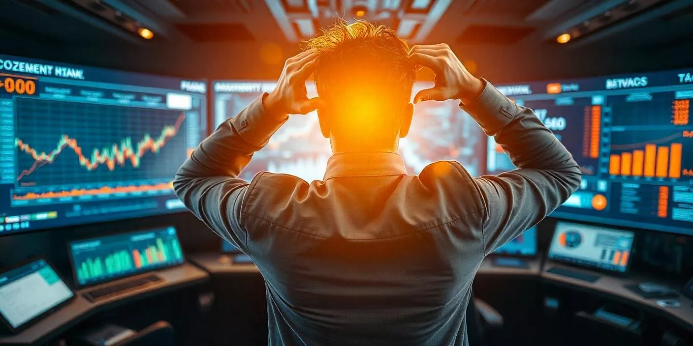 A desperate businessman in a corporate crisis